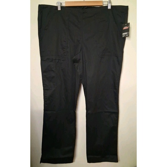 Dickies Other - Dickies Black Scrub Pants Cargo Drawstring Large Straight Leg Pockets NEW (3)